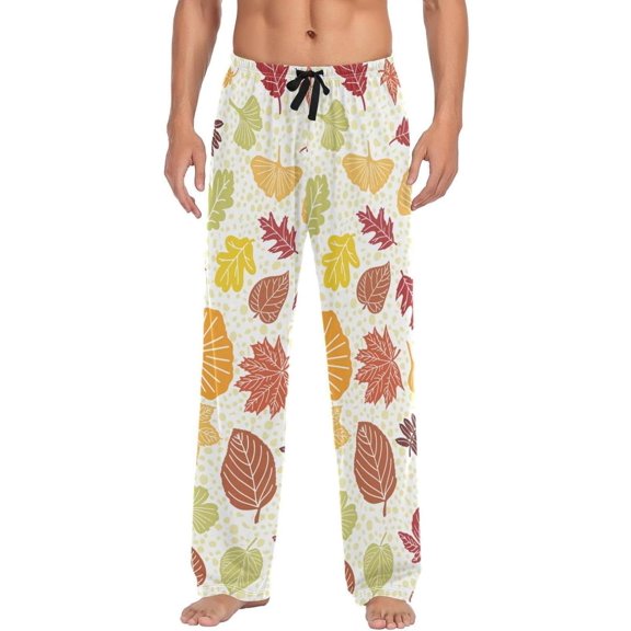 GZHJMY Thanksgiving Maple Pajama Pants For Men, Men's Separate Bottoms, Lounge Pants with Pockets, Christmas New Year Birthday Gifts, Large, Christmas New Year Birthday Gifts, Large