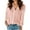 Pink, variant on Weardear Womens Button Down Long Sleeve Shirts Roll up Sleeve Blouses Casual V Neck Tunic Tops
