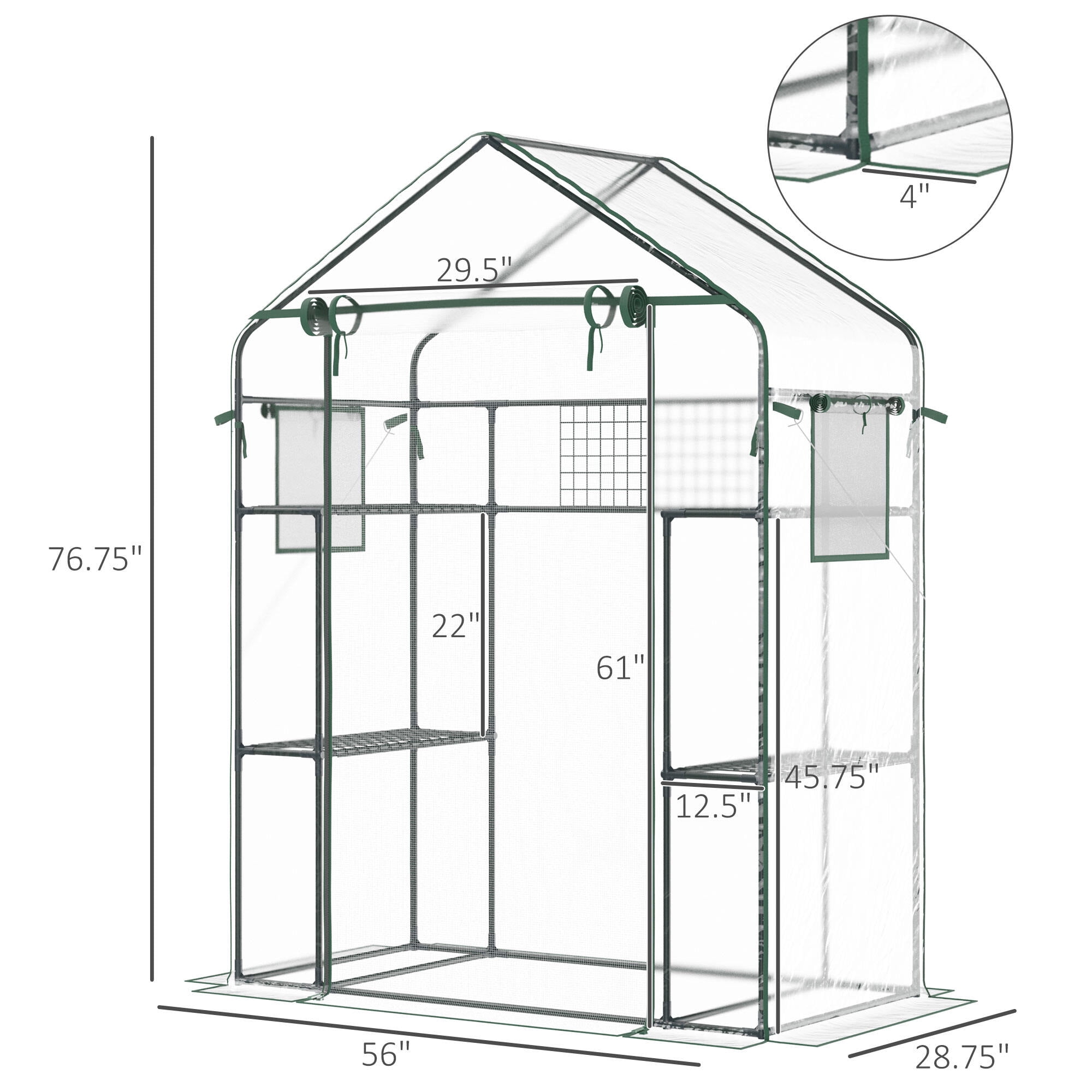 Outdoor Storage Shed Outsunny Outdoor Walk-in Mini Greenhouse with Mesh Door & Windows, Small Portable Garden Green House with 3 Tiers 6 Shelves, Trellis, & Plant Labels,Small Storage Shed