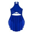 thumbnail image 4 of Kaerm Kids Girls Lyrical Dance Dress Sleeveless Sparkly Ballet Figure Ice Skating Dress Contemporary Blue 10, 4 of 9