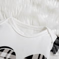 thumbnail image 4 of Duqingm Newborn Baby Girl Clothes Heart Outfit Ruffle Romper Tops Pants Outfit Fall Winter Clothing (White,12-18 Months), 4 of 7