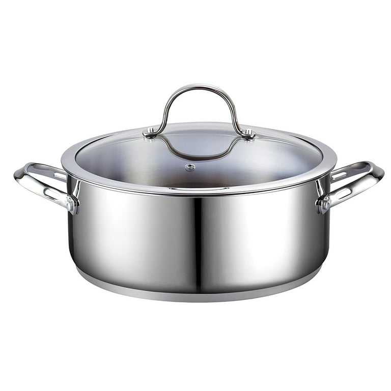 Cooks Standard Classic Lid 8-Quart Stainless Steel Stockpot Silver