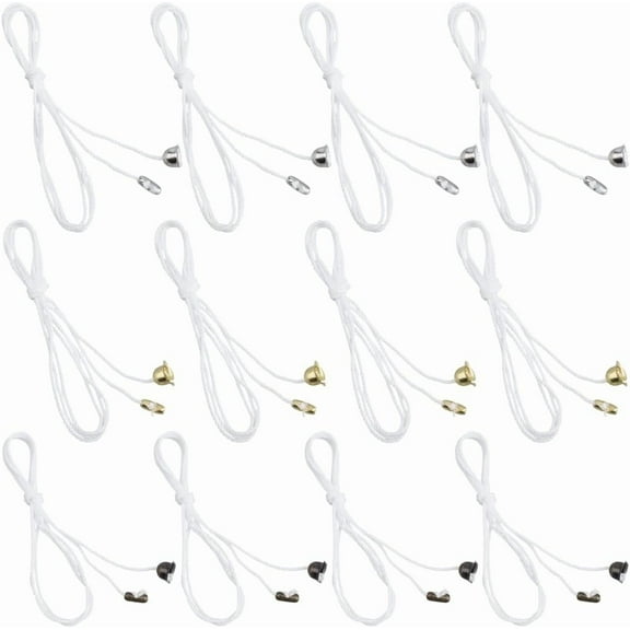 12Pcs 3 Colors Pull Cord for Ceiling Switch Silver Gold Black Ceiling Fan Pull Chain Extender Light Pull Cord String with Connector for Ceiling Fan Light Fixture Light Bulb colorful DIY