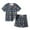 Navy2, variant on Fesfesfes Girls 2 Piece Outfits Girls And Boys Loungwear Casual Short Sleeve Tops Round Neck Sets Printed Shorts Sets
