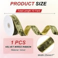 thumbnail image 2 of Uxcell Velvet Wired Ribbon, Velvety Gold Crushed Ribbons Single Faced for Craft Bow Wreaths Chrismas Tree Decorations Grass Green, 2 of 7