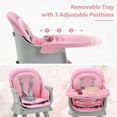 thumbnail image 4 of INFANS 8 in 1 Baby High Chair, Convertible Highchair for Babies and Toddlers, Infant Dining Booster Seat, Building Block Table, Kids Stool Table Chair Set with Removable Tray (Pink), 4 of 9