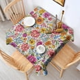 thumbnail image 2 of Pioneer Flower Floral Print Pattern Square Tablecloth,Waterproof Square Table Cover,Wipeable Spillproof Washable Table Cover for Home Kitchen Party Decor 42"X42"(107x107cm), 2 of 6
