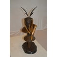 thumbnail image 3 of Nifao Ferry Sitting On Mushrooms Bronze Statue – Home Decor Sculpture, 12"L x 9"W x 24"H, 3 of 11