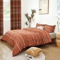 thumbnail image 3 of Boho Western Decor for Bedroom,Funky Minimalst Geometric Printed Privacy Vintage Curtains for Room Divider,Terracotta Rust and Cream, 3 of 8