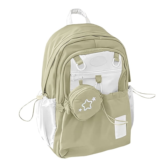 Fgnfyis School Backpack Lightweight Drawstring Large Capacity Casual Daypack Travel Bookbag High School College Women Kids Backpack Light Yellow