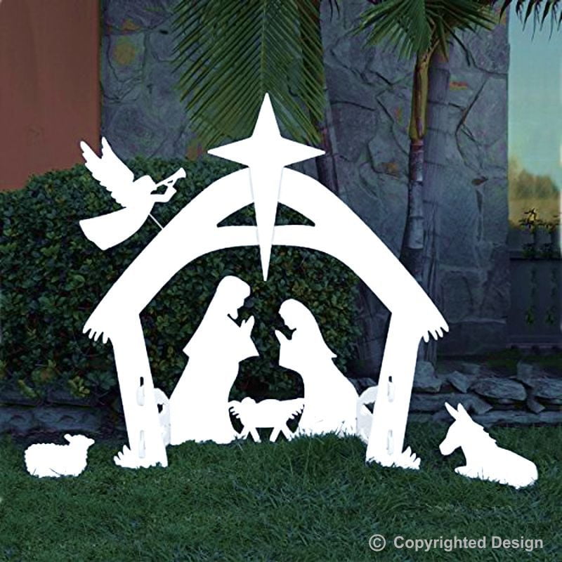 walmart outdoor christmas nativity sets