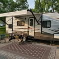 thumbnail image 2 of Findosom 8'x10' Brown Outdoor Rug Reversible Outdoor Mat RV Outdoor Rug Plastic Straw Area Rug Mat Camping Rugs Waterproof Floor Mat and Rug for RV,Patio,Backyard,Deck,Picnic,Beach,Trailer, 2 of 8