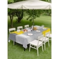 thumbnail image 4 of Outdoor Tablecloth with Umbrella Hole for Patio/Picnic/Party/Camping, Yellow Grey Waterproof Table Cloth Rectangle Table Cover Washable, Abstract Geometric Oil Painting Vintage Gradient (60"x 120"), 4 of 8