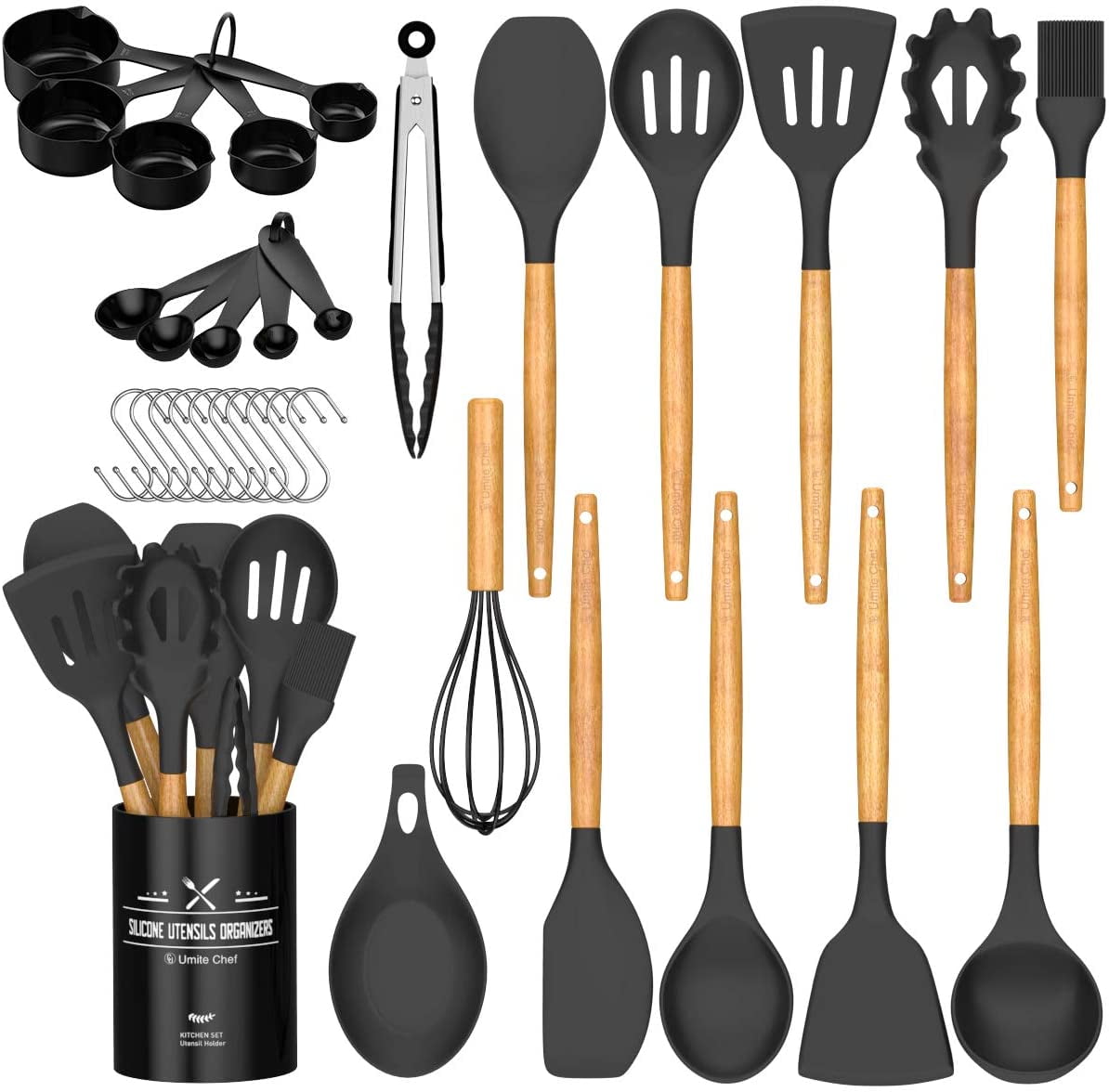 Silicone Cooking Utensil Set,Umite Chef Kitchen Utensils 15pcs