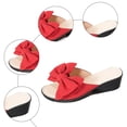 thumbnail image 6 of Modisza Wedge Sandals for Women Cute Bow Dress Slip on Slides Ladies Casual Low Heel Walking Shoes with Arch Support Red 9, 6 of 7