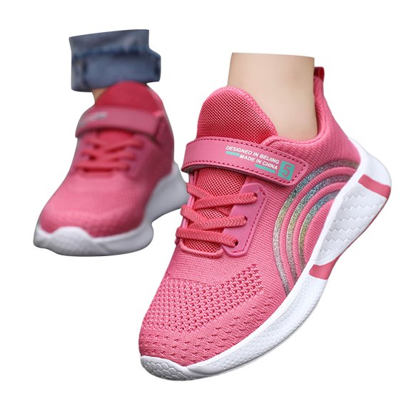 uikmnh Girls Breathable Mesh Sneakers Non Slip Lightweight Running Shoes for Kids Size:6-7 Years