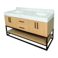 thumbnail image 7 of Ellis 60" Double Bathroom Vanity with Blonde Cabinet and Engineered Marble Countertop, 7 of 7