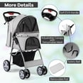 thumbnail image 5 of Infans Folding Pet Stroller 4-Wheel Pet Travel Carrier w/Storage Basket Gray, 5 of 7