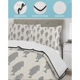 thumbnail image 4 of Quilts Twin Size Bedding Set, Abstract Art Fish Grey Lightweight Quilted Comforter, Coastal Ocean Summer Linen Texture Soft Reversible Bedspread Coverlet with Pillow Covers for All Season, 68" x 86", 4 of 7