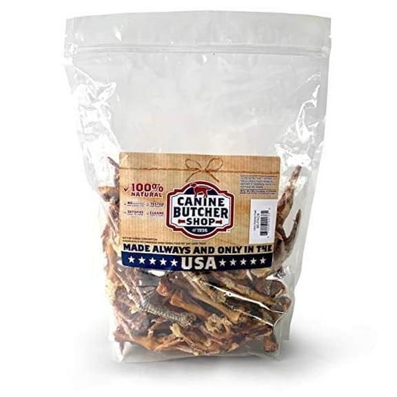 Canine Butcher Shop Chicken Feet Dog Treats, Raised & Made in USA (60-Pack), Dehydrated Chicken Feet, All Natural Dog Chews & Dog Snacks