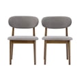 thumbnail image 3 of Christopher Knight Home Modern Upholstery Dining Side Chairs, Curved Back, Wood Frame, Walnut+Gray, Set of 2, 3 of 12