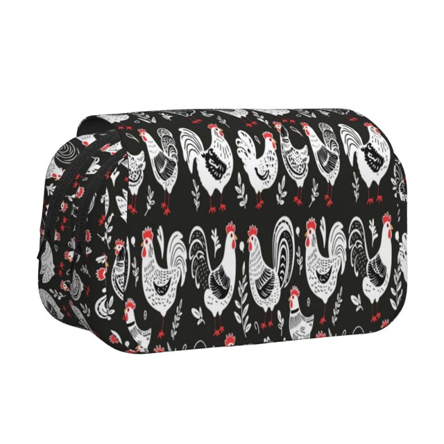 Easygdp Laying Hens And Roosters para Estuche de Lápices con Tapa Flip, Suministros de Oficina y Universidad para Adolescentes y Adultos