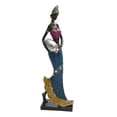 thumbnail image 1 of Escultura de arte africano, estatua de resina, centro de mesa, vintage, coleccionable, africana vestido azul, 1 of 7
