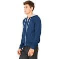 thumbnail image 5 of Bella Canvas Men's 3739 Unisex Poly-Cotton Fleece Full-Zip Hoodie (Digital Blue, Small), 5 of 6