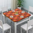 thumbnail image 3 of Plaid Tablecloth with Moroccan and Geometric Inspired Pattern, Retro Checkered and Striped Fusion Design, Rustic Farmhouse Dining Decor, 3 of 6