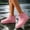 Pink, variant on Women Short Ankle Rain Boots, Waterproof Rubber Chelsea Wellies, Non Slip Thick Sole Outdoor Rain Shoes, Fashion Lightweight Mud Boots Black 7.5(39)