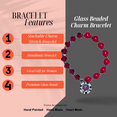 thumbnail image 4 of Glass Beads Bracelet, Beaded Bracelets for Women, Stretch Charm Bracelet, Birthday Christmas Gift for Her, Red, 1 pc, 4 of 9