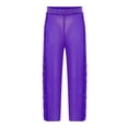 thumbnail image 4 of Aislor Girls Glitter Rhinestone Sequin Sheer Mesh Wide Leg Pants Modern Figure Skating Jazz Dance Pants Purple 6, 4 of 7