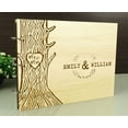 thumbnail image 3 of Handmade Rustic Wedding Guest Book Personalized Name Engraved Bride & Groom Advice Book Tree, 3 of 6