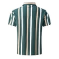 thumbnail image 4 of ALLLIST Casual Shirts for Men Short Sleeve Big And Tall Collared Button Down Shirts Striped Green Clothing for Men, 4 of 7
