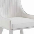 thumbnail image 3 of Leatherette Dining Chair with Vertically Stitched Backrest, Set of 2, White, 3 of 3