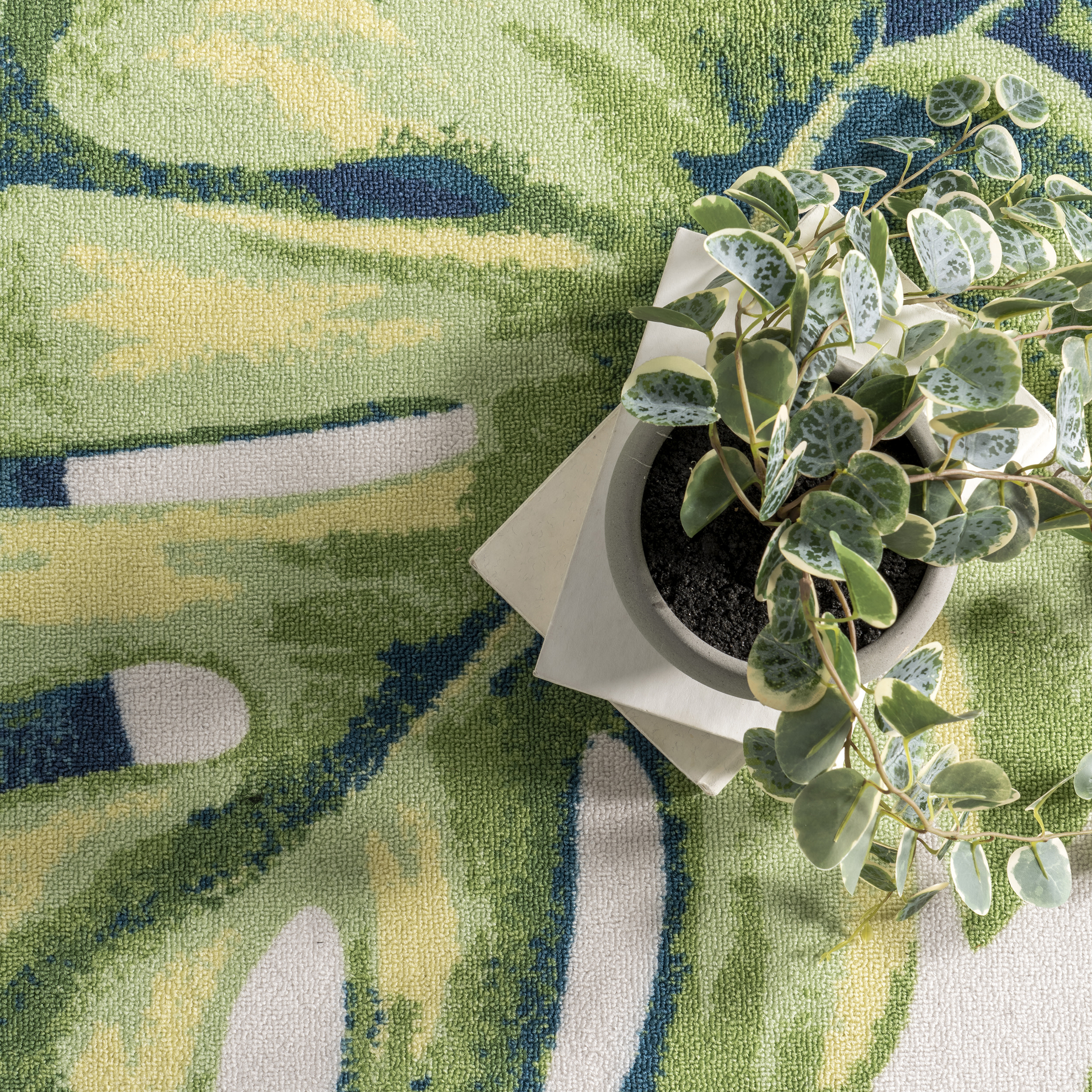 nuLOOM Lisa Floral Indoor/Outdoor Green Multicolor 10' Modern Square Rug
