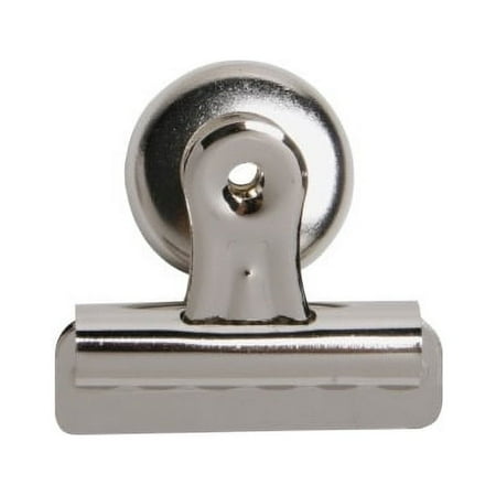 Business Source Magnetic Grip Clips No. 2 - 2.3  Width - for Paper - Magnetic Backing  Heavy Duty - 1Each - Silver - Nickel Plated Steel