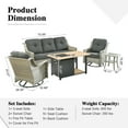 thumbnail image 6 of XIZZI Outdoor Conversation Furniture Set 3-seat Sofa Set with Swivel Rocking Chair and Gas Fire Pit Table,Black, 6 of 9