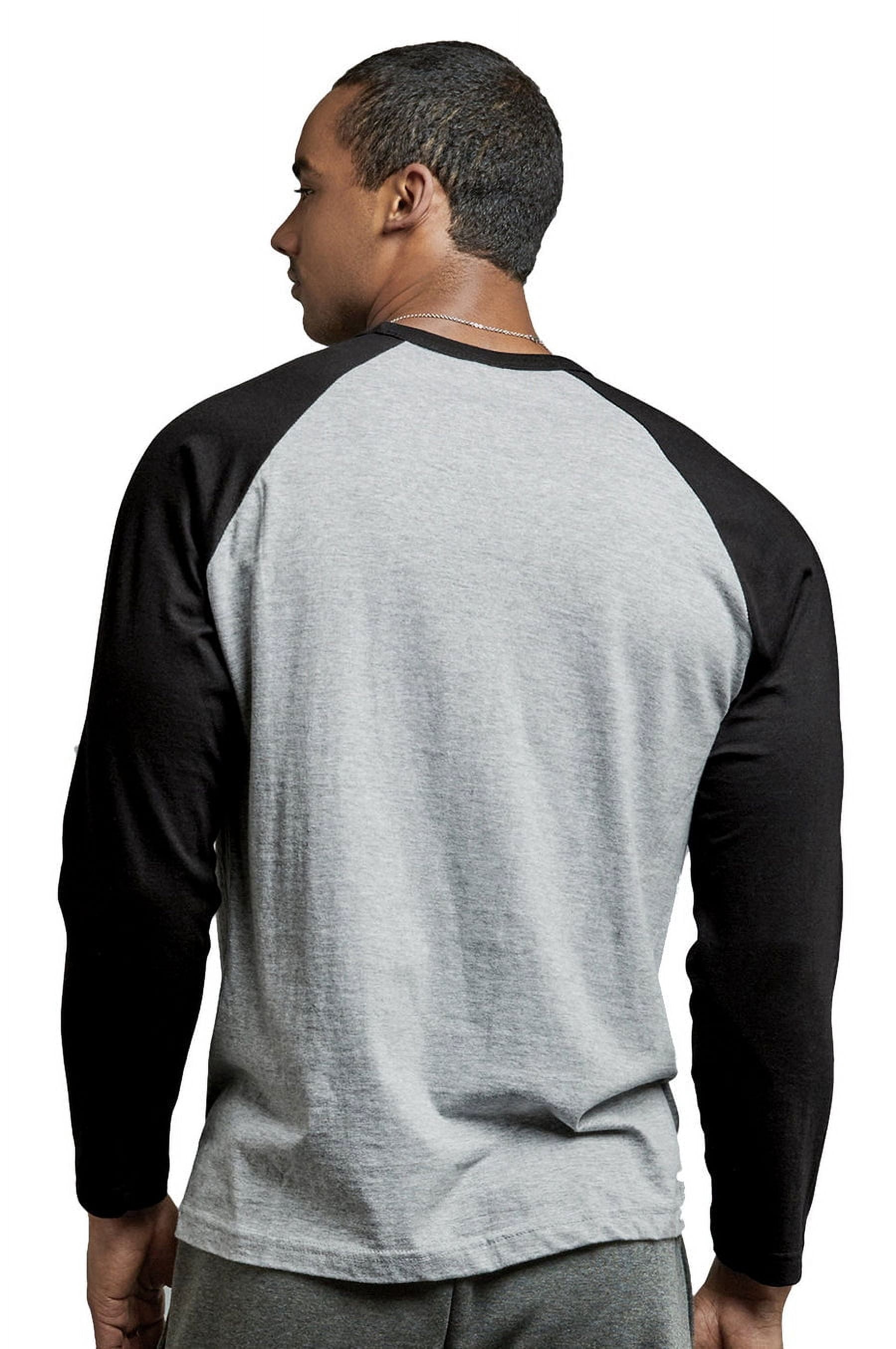 TOP PRO Men & Women Long Sleeve Baseball Raglan Tee Shirt Top (S-3XL)