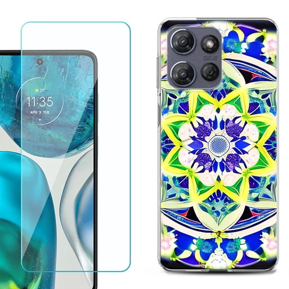 Phone Case for Motorola Moto G 5G 2026, with Screen Protector, by OneToughShield - Mandalas Color