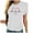 White, variant on WREESH Casual Women's Heartbeat T-Shirts Cute Short Sleeve Graphic Crew Neck Blouses Red
