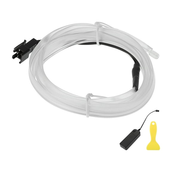 Unique Bargains 1m EL Wire Cable LED Glow String Light Car Interior Lighting Strip Flexible Neon Light for Car Decoration Battery Box(3V) Ice Blue
