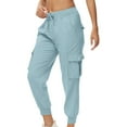 thumbnail image 2 of Mohiass Women Hiking Pants Lightweight Cargo Joggers Outdoor Quick Dry Athletic Pants with Pockets Casual Travel Pants Sky Blue L, 2 of 6