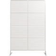 thumbnail image 3 of EastVita 2PC Metal Privacy Screen Outdoor, Freestanding Decorative Divider with Rust-Resistant Coating, White Stripe 1, 3 of 8