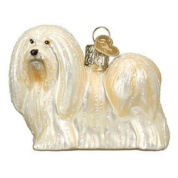 Old World Christmas Handmade Lhaso Apso Ornament, Blown Glass