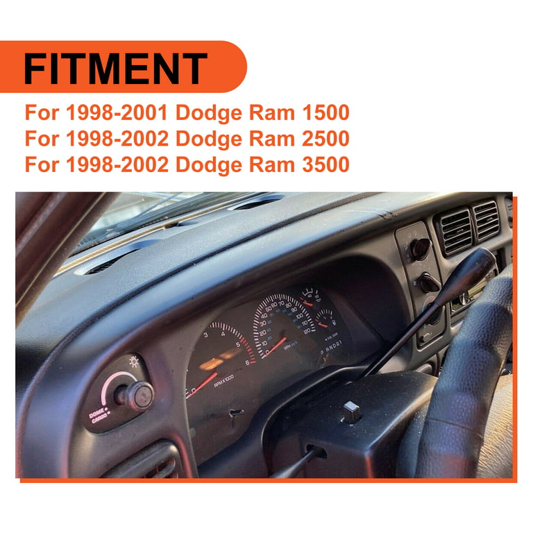  CARAP Grey Dash Cover fit for Dodge Ram 1500 2500 3500 98-02 Molded  Dashboard Overlay Cap : Automotive
