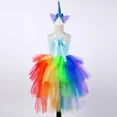 thumbnail image 5 of Vestido de tutú de unicornio y poni para niñas, vestido de tren arcoíris para fiesta de cumpleaños de niños, disfraces de princesa elegantes para niñas, disfraces de Halloween para niños, 5 of 5
