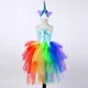 thumbnail image 5 of Vestido de tutú de unicornio y poni para niñas, vestido de tren arcoíris para fiesta de cumpleaños de niños, disfraces de princesa elegantes para niñas, disfraces de Halloween para niños, 5 of 5
