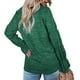 thumbnail image 3 of Jersey Cuello Redondo Manga Larga Trompeta Color Sólido Casual Cómodo Mujer Top Verde S, 3 of 5