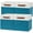 White&Teal, variant on 11x11 Storage Cubes Fabric Storage Cubes Storage Bins with Dual Leather Handles Canvas Storage Boxes for Organizing Home, Shelf, Closet (Beige, 11 x 11 x 11)
